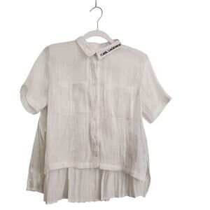 Karl Lagerfeld Kids white pleated blouse sz 14